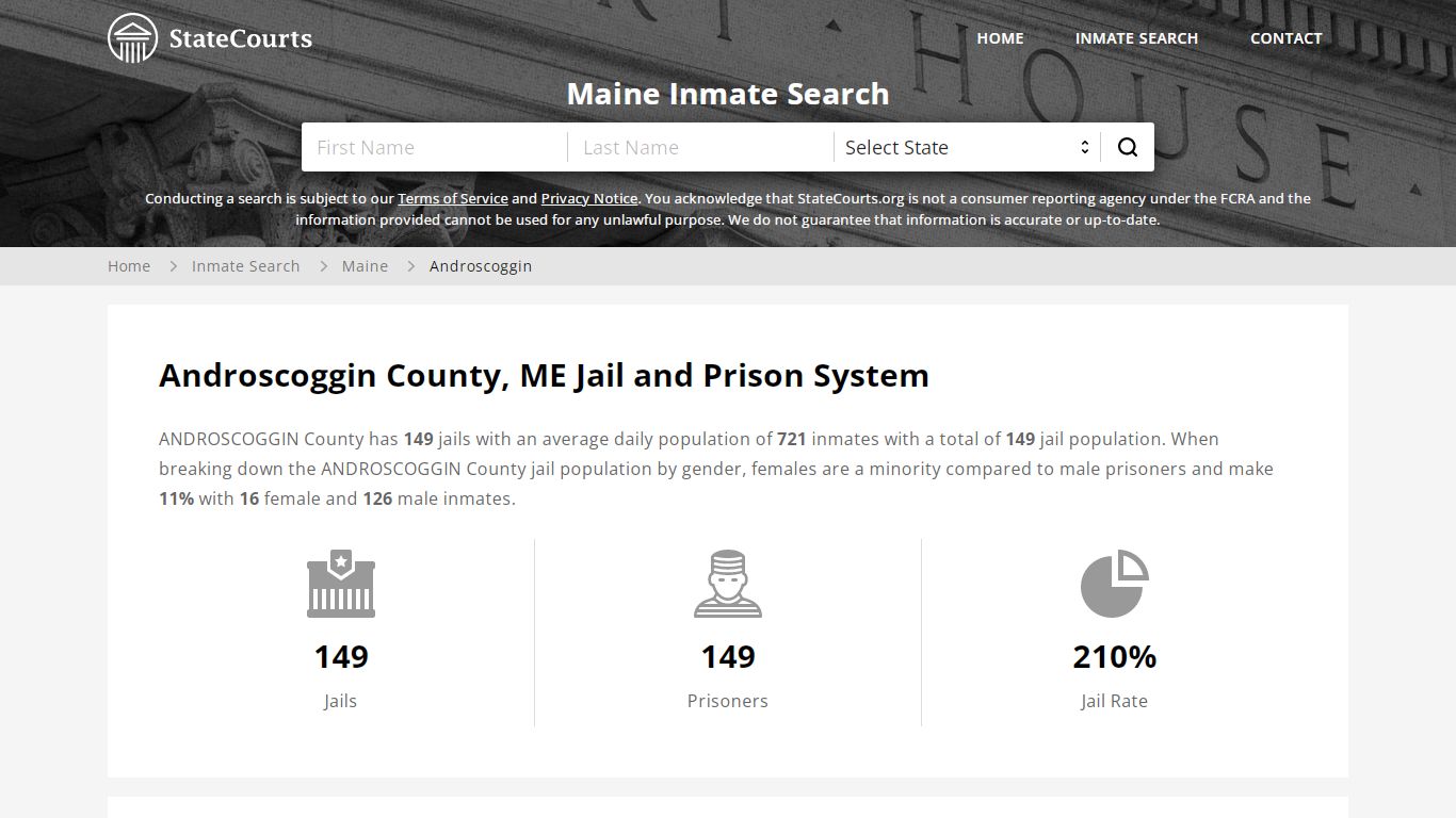Androscoggin County, ME Inmate Search - StateCourts